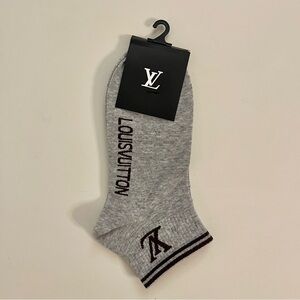 Premium Athletic Ankle Socks - Heather Gray & Dark Brown